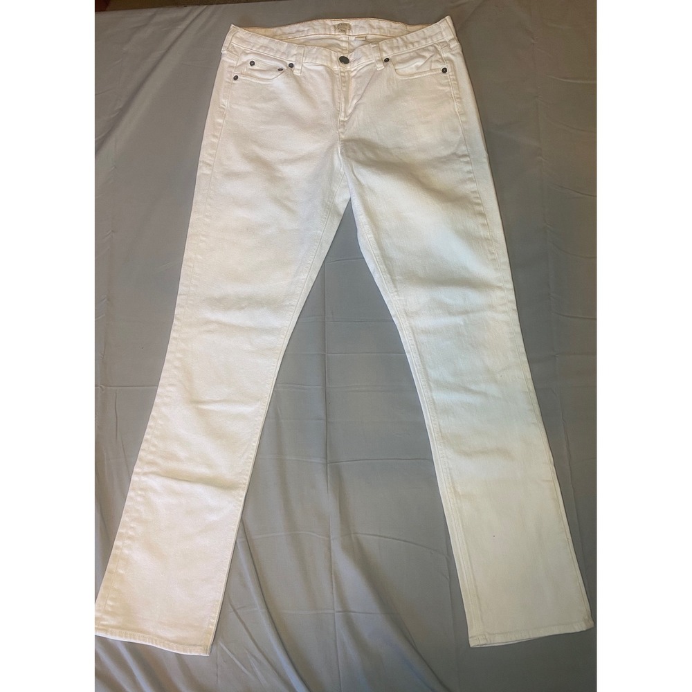 J.Crew Straight Leg Jeans Womens 32R White Excellent Stretch Denim 66213‎